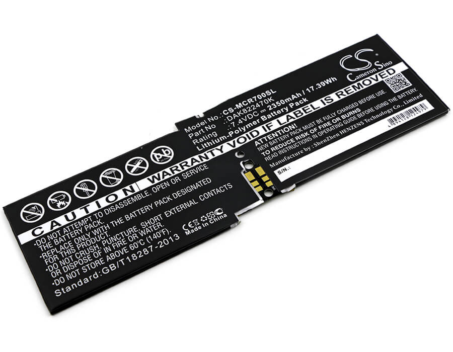7.4V, 2350mAh, Li-Polymer Battery fits Microsoft, Cr7-00005, Surface 1703, 17.39Wh