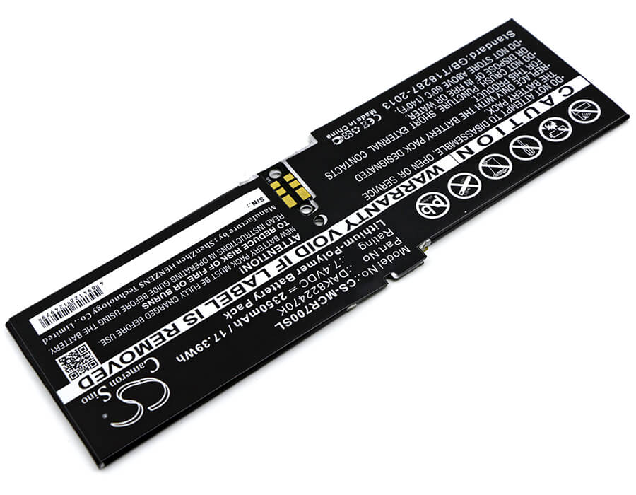 7.4V, 2350mAh, Li-Polymer Battery fits Microsoft, Cr7-00005, Surface 1703, 17.39Wh