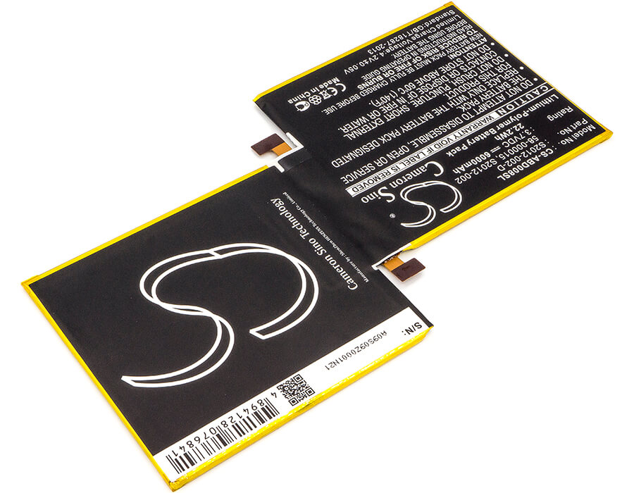3.7V, 6000mAh, Li-Polymer Battery fits Amazon, 3ht7g, Kindle Fire 8.9", 22.2Wh