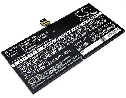 7.5V, 5050mAh, Li-Polymer Battery fits Microsoft, 1724, Surface 4, 37.875Wh