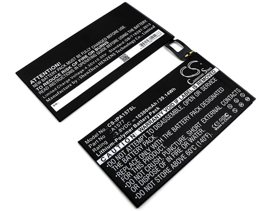 3.8V, 10300mAh, Li-Polymer Battery fits Apple, A1577, A1584, 39.14Wh