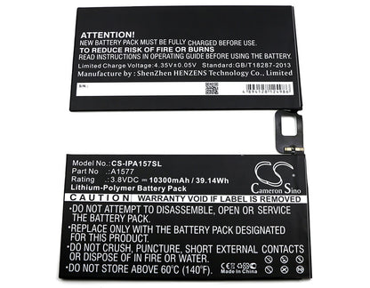 3.8V, 10300mAh, Li-Polymer Battery fits Apple, A1577, A1584, 39.14Wh