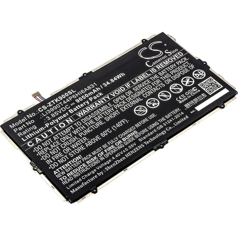 3.85V, 9050mAh, Li-Polymer Battery fits Zte, K90u, Zpad 10.1, 34.8425Wh