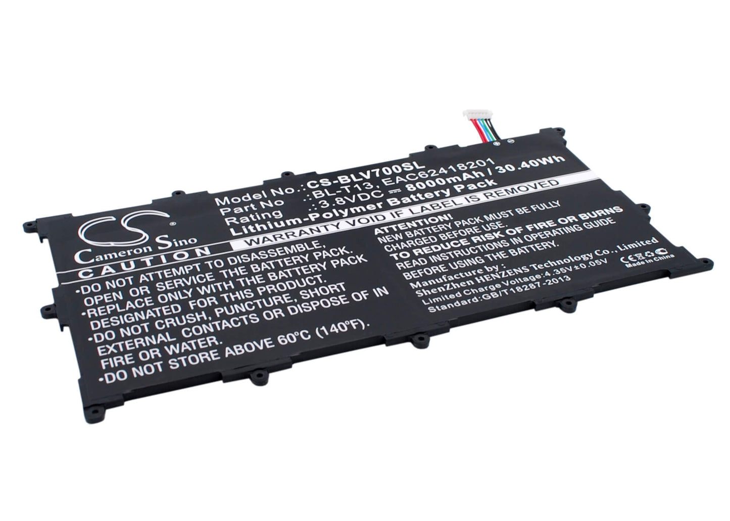 3.8V, 8000mAh, Li-Polymer Battery fits Lg, G Pad 10.1", G Pad Tablet 10.1", 30.4Wh
