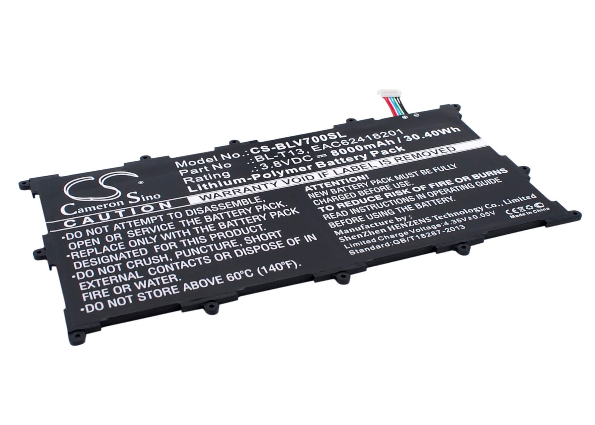 3.8V, 8000mAh, Li-Polymer Battery fits Lg, G Pad 10.1", G Pad Tablet 10.1", 30.4Wh