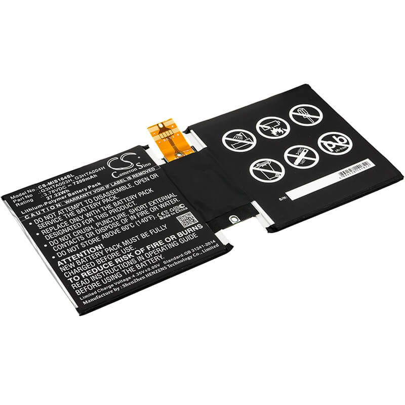 3.78V, 7200mAh, Li-Polymer Battery fits Microsoft, Msk-1645, Surface 3 10.8", 27.216Wh