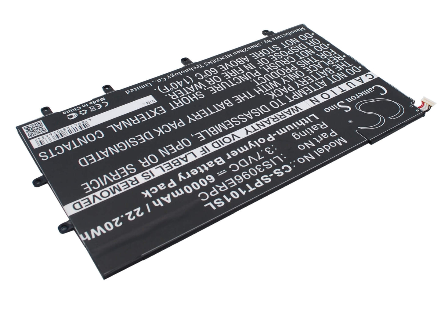3.7V, 6000mAh, Li-Polymer Battery fits Sony, Sgp321, So-03e, 22.2Wh