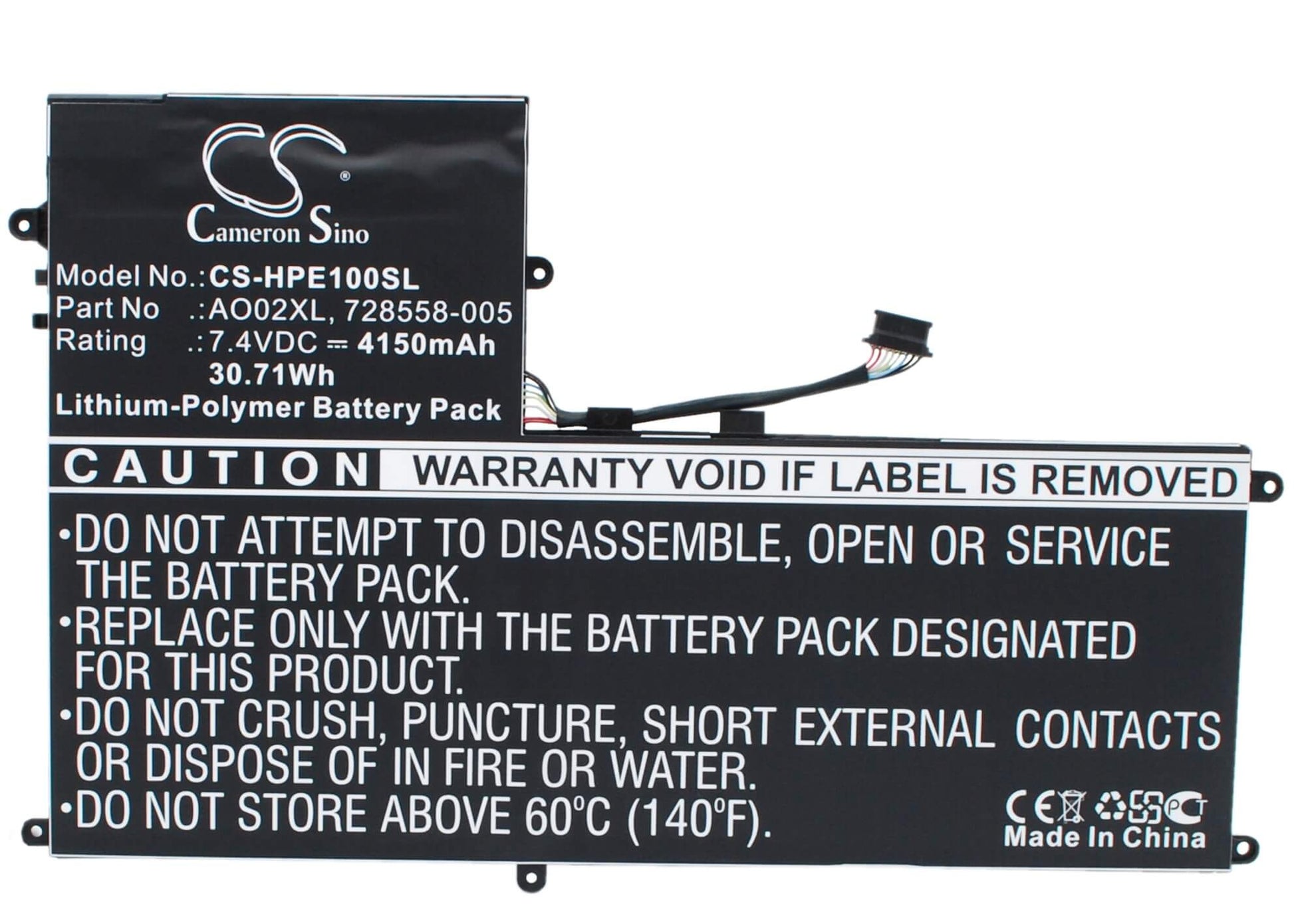 7.4V, 4150mAh, Li-Polymer Battery fits Hp, Elitepad 1000, Elitepad 1000 G2, 30.71Wh