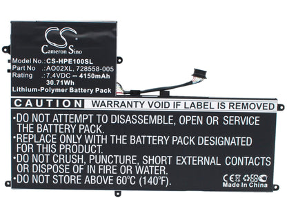 7.4V, 4150mAh, Li-Polymer Battery fits Hp, Elitepad 1000, Elitepad 1000 G2, 30.71Wh