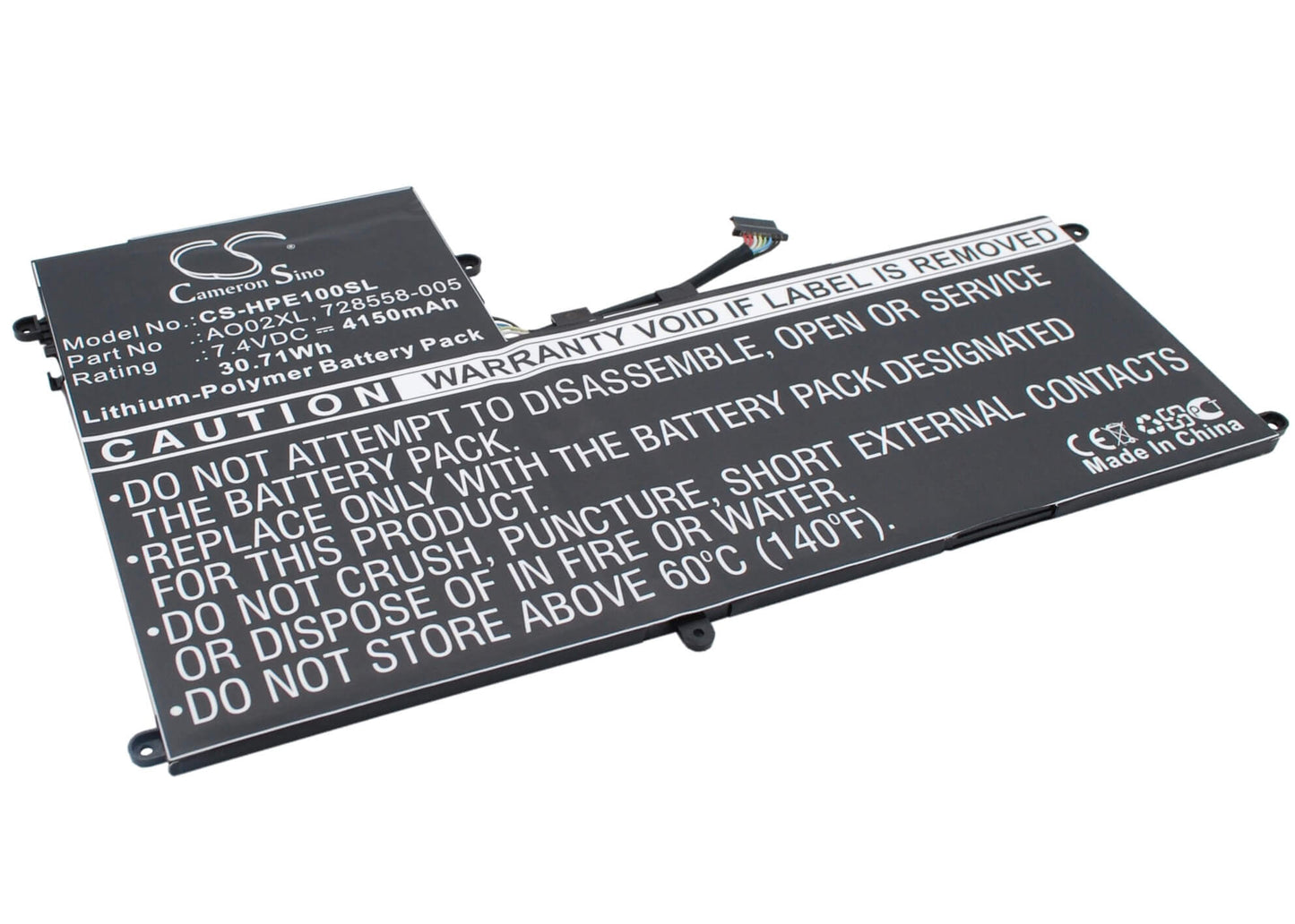 7.4V, 4150mAh, Li-Polymer Battery fits Hp, Elitepad 1000, Elitepad 1000 G2, 30.71Wh