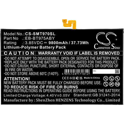 3.85V, 9800mAh, Li-Polymer Battery fits Samsung, Galaxy Tab S7 Plus 12.4, Galaxy Tab S7+ 12.4 2020, 37.73Wh