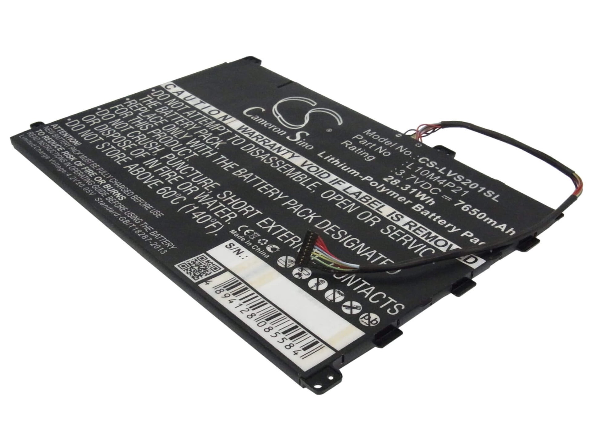 3.7V, 7650mAh, Li-Polymer Battery fits Lenovo, Ideapad S2010, 28.305Wh