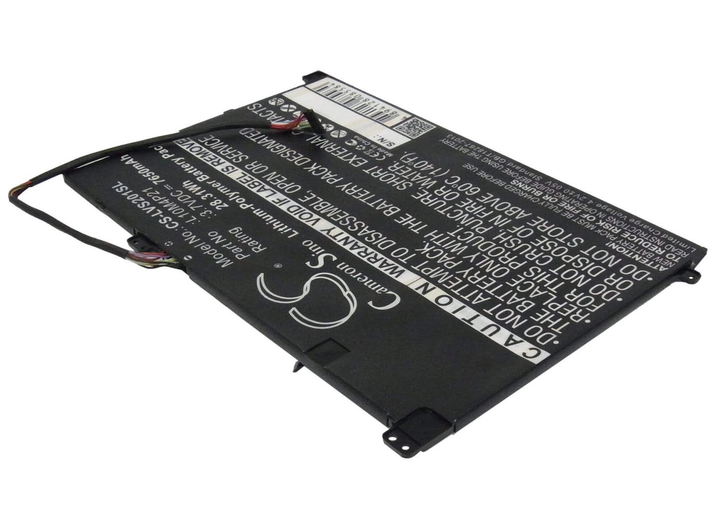 3.7V, 7650mAh, Li-Polymer Battery fits Lenovo, Ideapad S2010, 28.305Wh