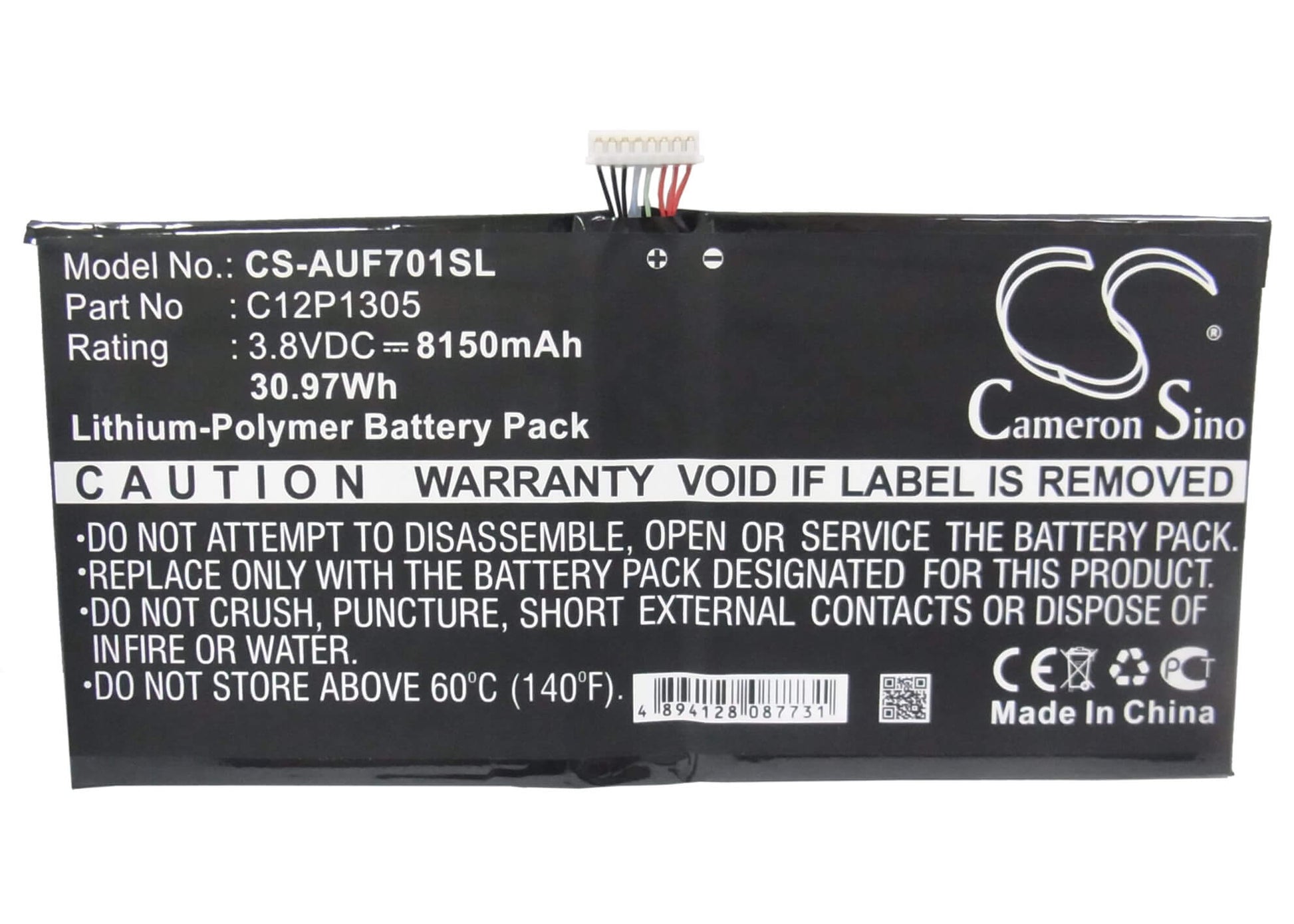 3.8V, 8150mAh, Li-Polymer Battery fits Asus, K00c, Tf701t, 30.97Wh