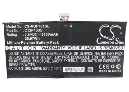 3.8V, 8150mAh, Li-Polymer Battery fits Asus, K00c, Tf701t, 30.97Wh