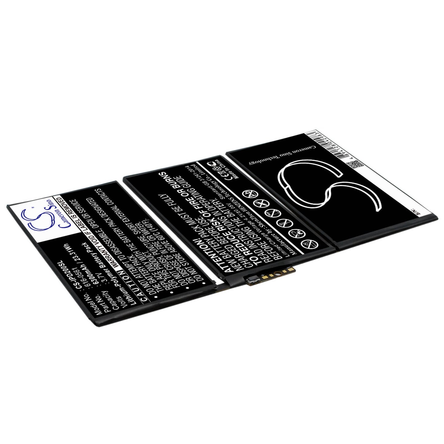 3.7V, 6300mAh, Li-Polymer Battery fits Apple, A1316, A1376, 23.31Wh