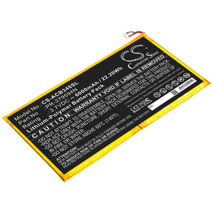 3.7V, 6000mAh, Li-Polymer Battery fits Acer, Iconia One 10 B3-a40, 22.2Wh