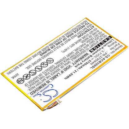3.7V, 5700mAh, Li-Polymer Battery fits Acer, A3-a40, A3-a50, 21.09Wh