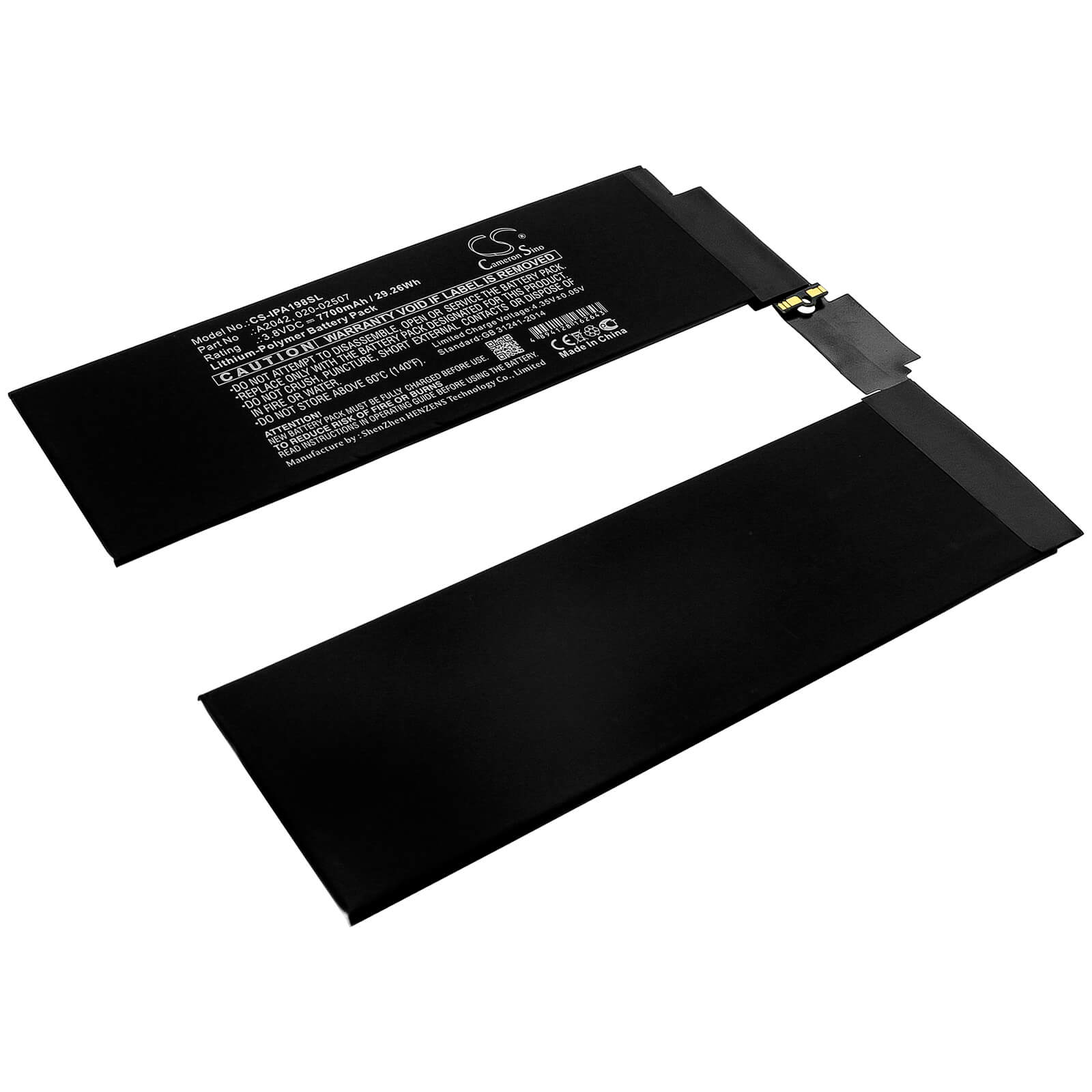 3.8V, 7700mAh, Li-Polymer Battery fits Apple, A1934, A1979, 29.26Wh