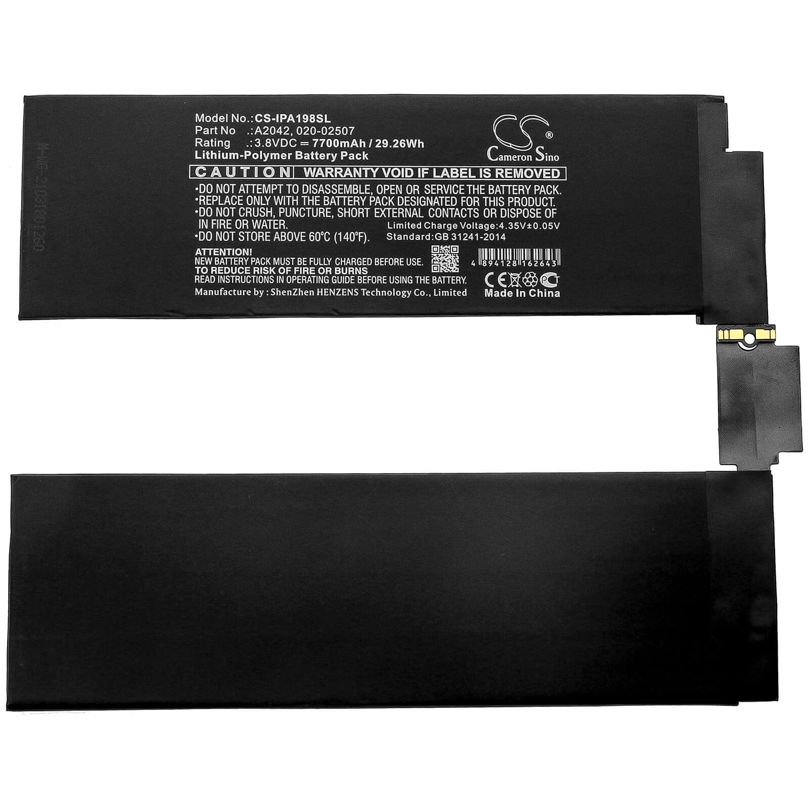 3.8V, 7700mAh, Li-Polymer Battery fits Apple, A1934, A1979, 29.26Wh