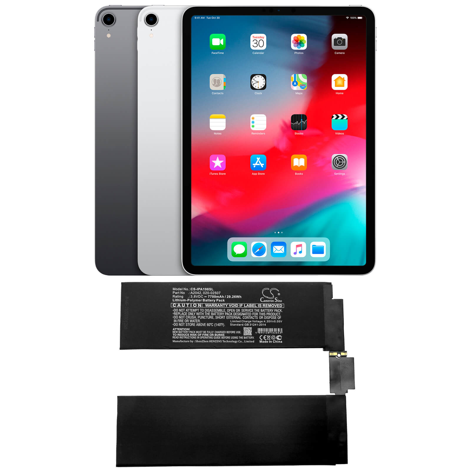 3.8V, 7700mAh, Li-Polymer Battery fits Apple, A1934, A1979, 29.26Wh