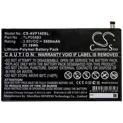3.85V, 5500mAh, Li-Polymer Battery fits Vodafone, Tab Prime 7, Vfd-1400, 21.175Wh