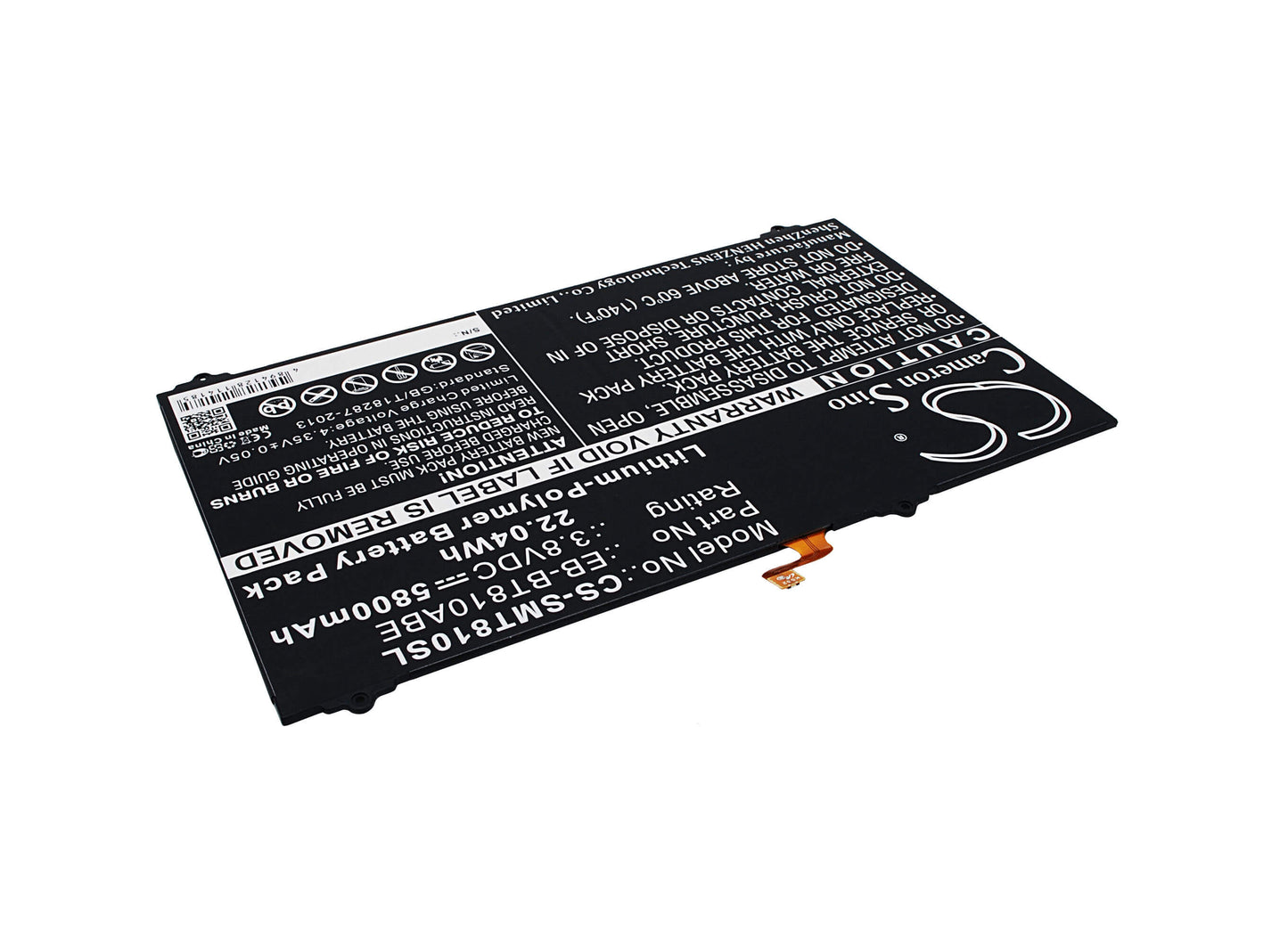 3.8V, 5800mAh, Li-Polymer Battery fits Samsung, Galaxy Tab S2 9.7 Lte-a, Galaxy Tab S2 9.7 Td-lte, 22.04Wh