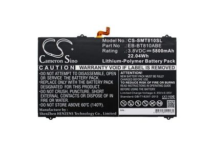 3.8V, 5800mAh, Li-Polymer Battery fits Samsung, Galaxy Tab S2 9.7 Lte-a, Galaxy Tab S2 9.7 Td-lte, 22.04Wh