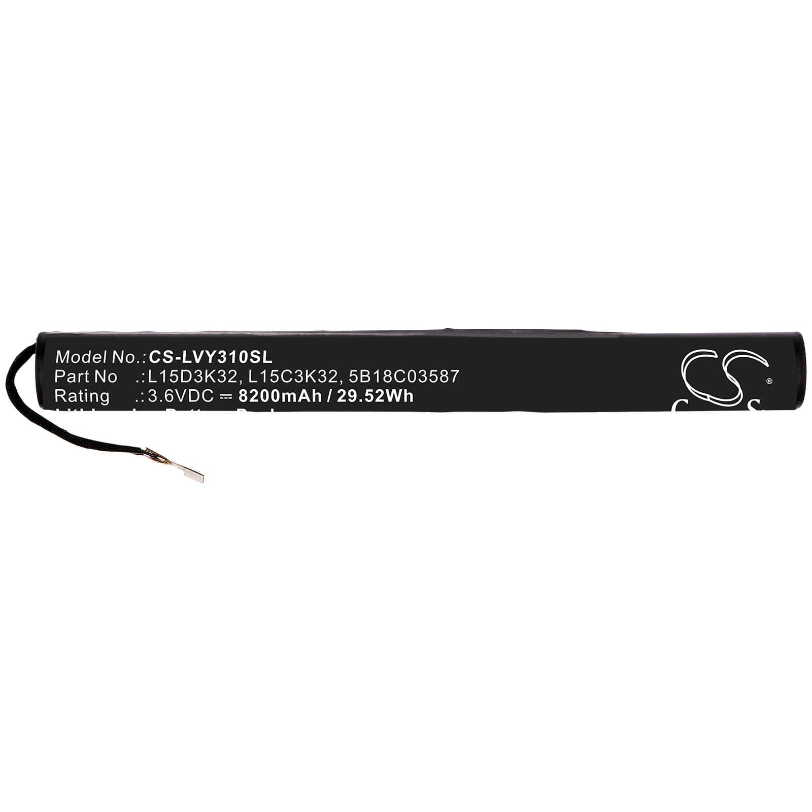 3.6V, 8200mAh, Li-ion Battery fits Lenovo, Yoga Tab 3 10, Yt3-x50, 29.52Wh