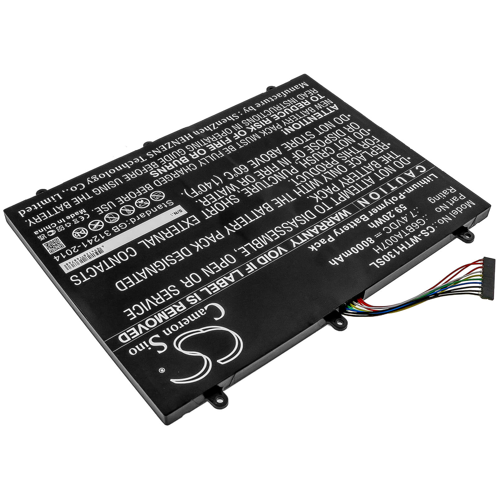 7.4V, 8000mAh, Li-Polymer Battery fits Wacom, Cintiq Companion 2, Dth-w1300, 59.2Wh