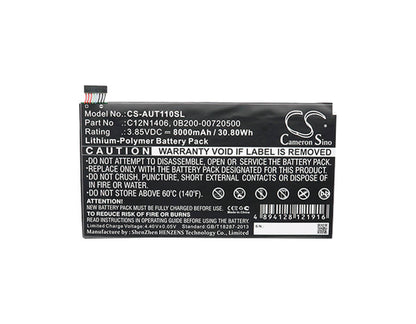3.85V, 8000mAh, Li-Polymer Battery fits Asus, Pad Transformer Book T100tal, Transformer Book T100tal, 30.8Wh