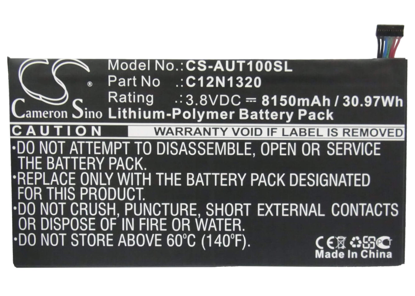 3.8V, 8150mAh, Li-Polymer Battery fits Asus, T100, T100t, 30.97Wh