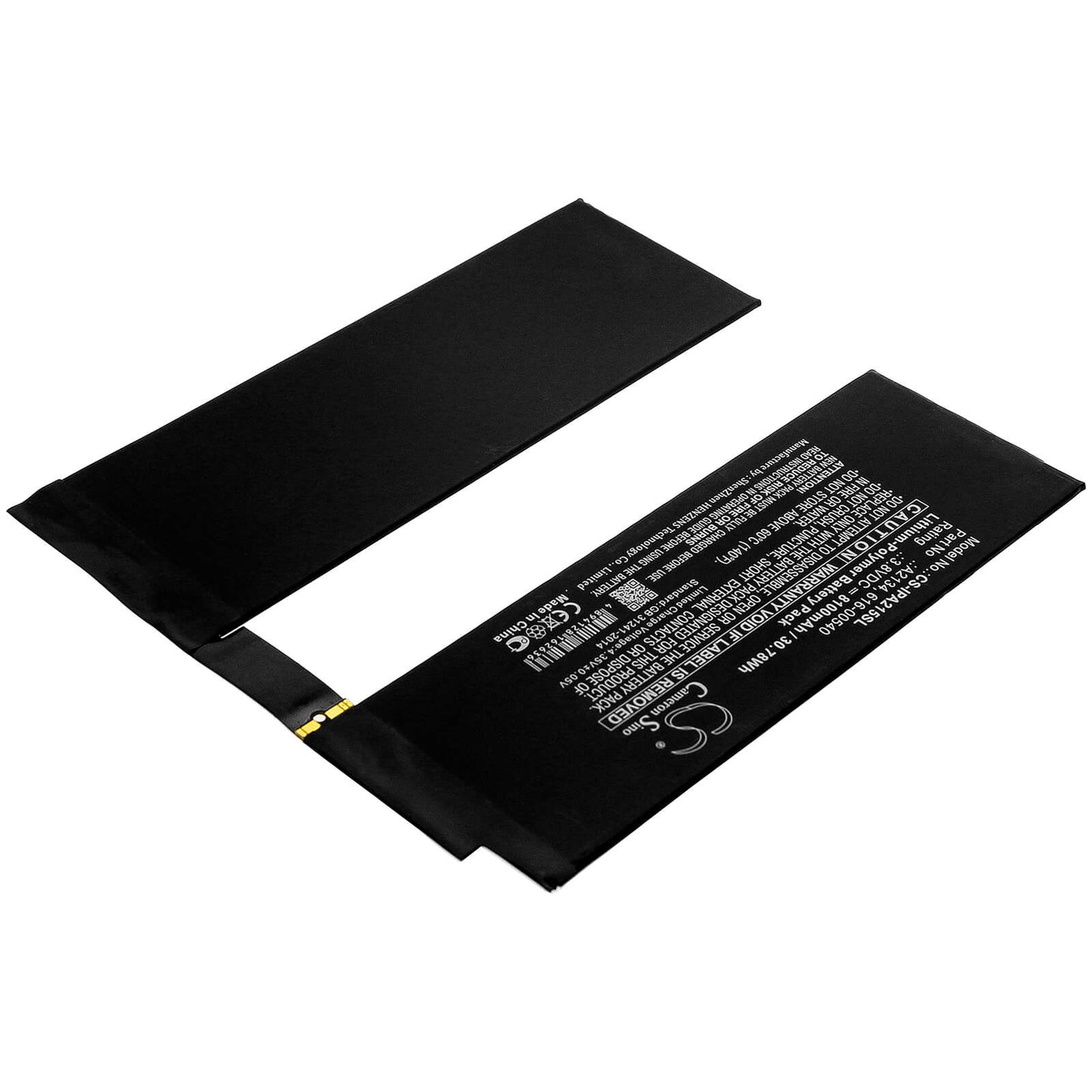 3.8V, 8100mAh, Li-Polymer Battery fits Apple, A2123, A2152, 30.78Wh