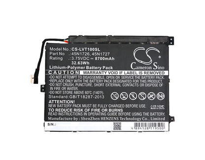 3.75V, 8700mAh, Li-Polymer Battery fits Lenovo, Thinkpad 10, Z3795, 32.625Wh