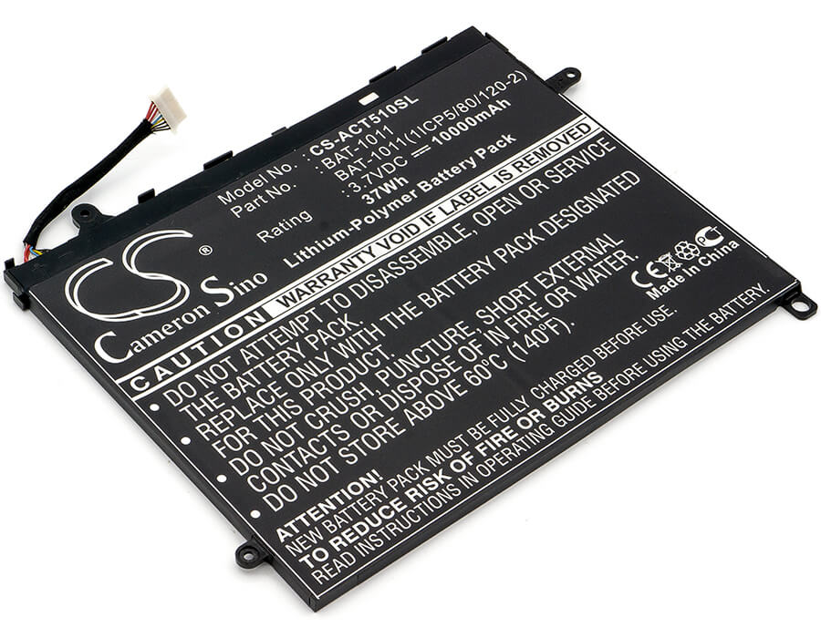 3.7V, 10000mAh, Li-Polymer Battery fits Acer, Iconia A511, Iconia Tab A510, 37Wh