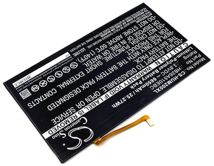 3.8V, 6650mAh, Li-Polymer Battery fits Huawei, Bah-l09, Fdr-a01w, 25.27Wh