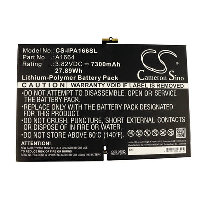 3.82V, 7300mAh, Li-Polymer Battery fits Apple, A1673, A1674, 27.886Wh