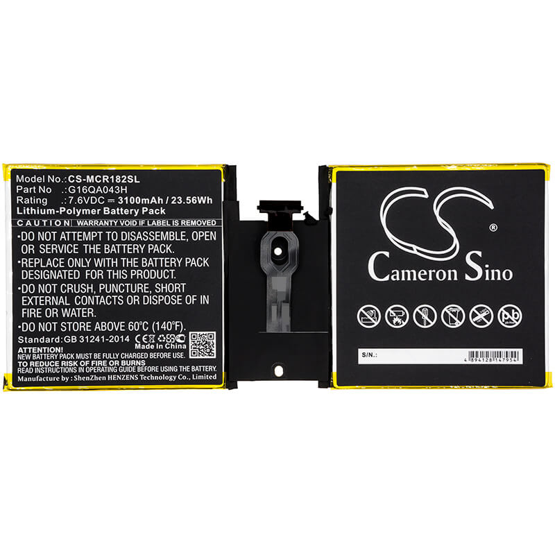 7.6V, 3100mAh, Li-Polymer Battery fits Microsoft, 1824, 4415y, 23.56Wh