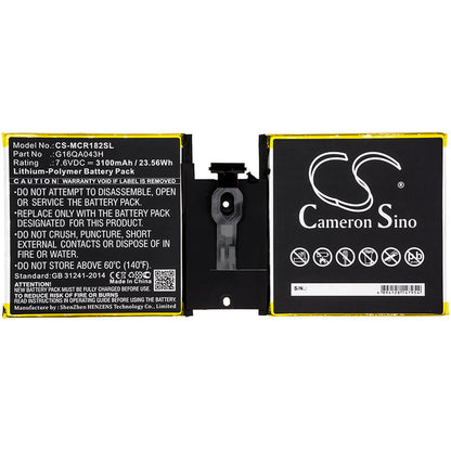 7.6V, 3100mAh, Li-Polymer Battery fits Microsoft, 1824, 4415y, 23.56Wh