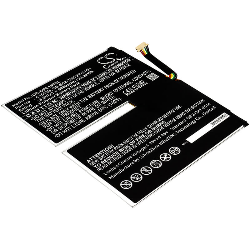 3.8V, 8900mAh, Li-Polymer Battery fits Google, C1502w, C1552b, 33.82Wh