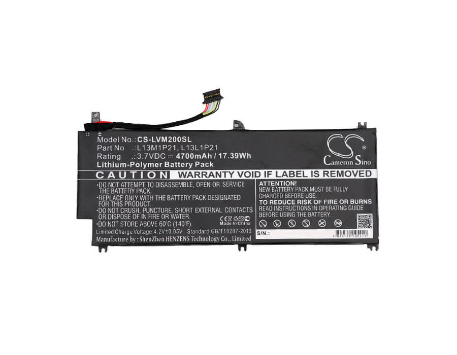 3.7V, 4700mAh, Li-Polymer Battery fits Lenovo, 20326-r, Ideatab Miix, 17.39Wh