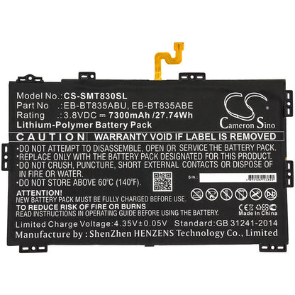 3.8V, 7300mAh, Li-Polymer Battery fits Samsung, Galaxy Tab S4 10.5 2018, Galaxy Tab S4 10.5 2018 Td-lte, 27.74Wh