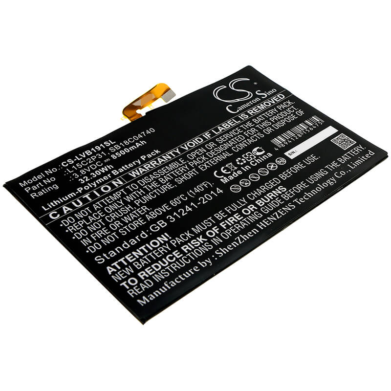 3.8V, 8500mAh, Li-Polymer Battery fits Lenovo, Yb1-x90f, Yb1-x90l, 32.3Wh