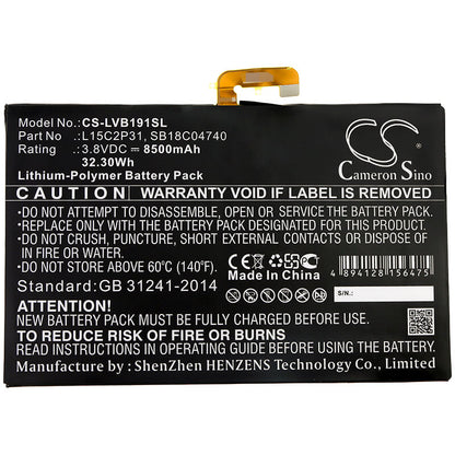 3.8V, 8500mAh, Li-Polymer Battery fits Lenovo, Yb1-x90f, Yb1-x90l, 32.3Wh