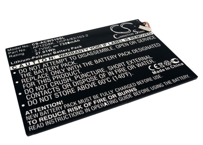 3.7V, 7300mAh, Li-Polymer Battery fits Acer, Aspire P3-171-3322y2g06as, Aspire P3-1715333y2g12as, 27.01Wh