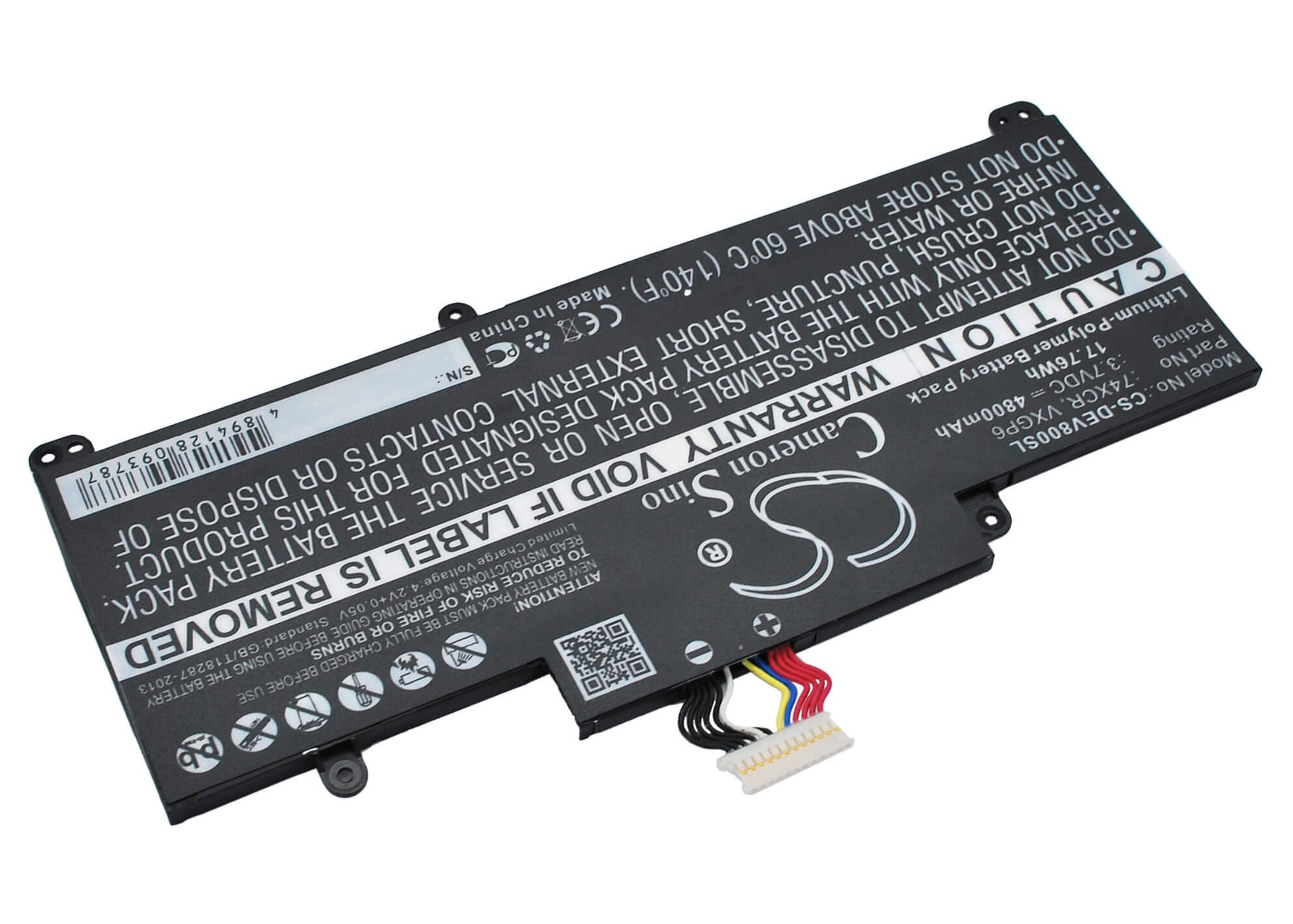 3.7V, 4800mAh, Li-Polymer Battery fits Dell, T01d, T10d-5830, 17.76Wh