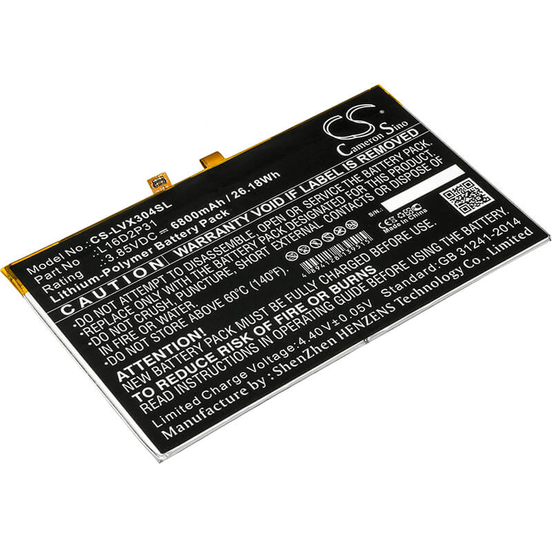 3.85V, 6800mAh, Li-Polymer Battery fits Lenovo, Tab 4 10, Tab 4 10.1, 26.18Wh
