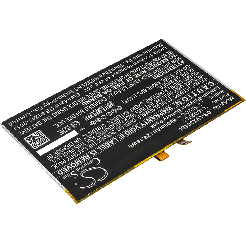 3.85V, 6800mAh, Li-Polymer Battery fits Lenovo, Tab 4 10, Tab 4 10.1, 26.18Wh