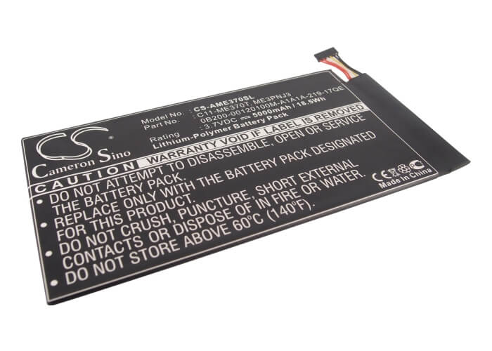 3.7V, 5000mAh, Li-Polymer Battery fits Asus, 110-0329h, K001, 18.5Wh