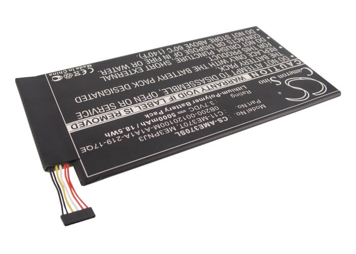 3.7V, 5000mAh, Li-Polymer Battery fits Asus, 110-0329h, K001, 18.5Wh